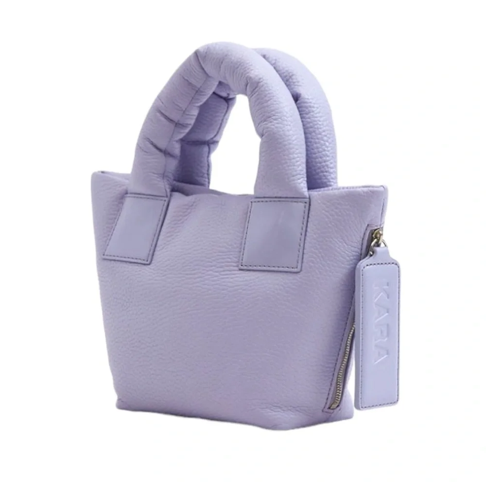 Kara | NWOT Lavender Pebble Leather Mini Puff Bag